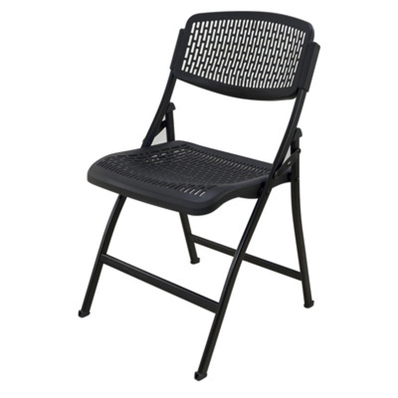 Folding Armless Conference Chair Iron Frame Plastic Back and Seat Chair