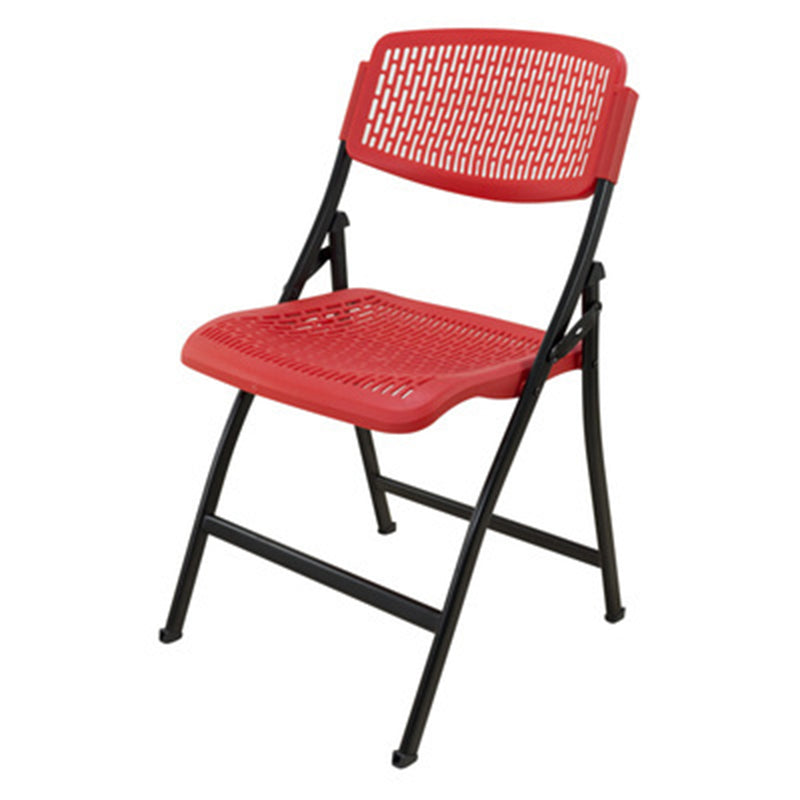 Folding Armless Conference Chair Iron Frame Plastic Back and Seat Chair