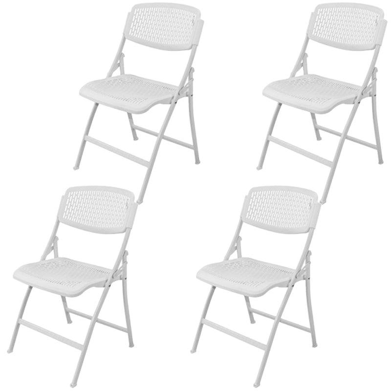 Folding Armless Conference Chair Iron Frame Plastic Back and Seat Chair