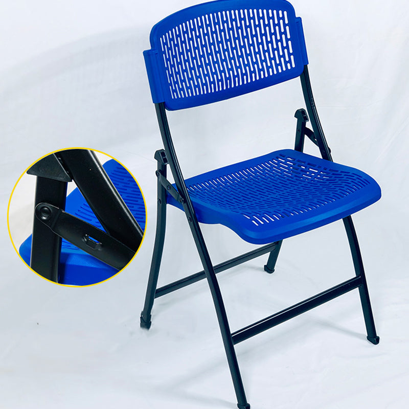 Folding Armless Conference Chair Iron Frame Plastic Back and Seat Chair