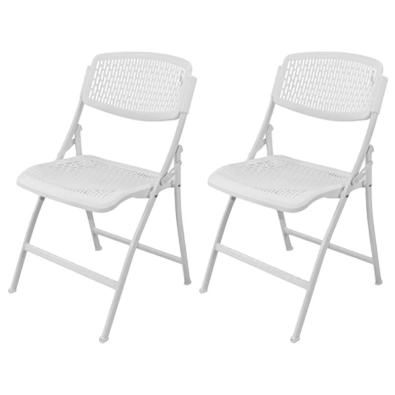 Folding Armless Conference Chair Iron Frame Plastic Back and Seat Chair