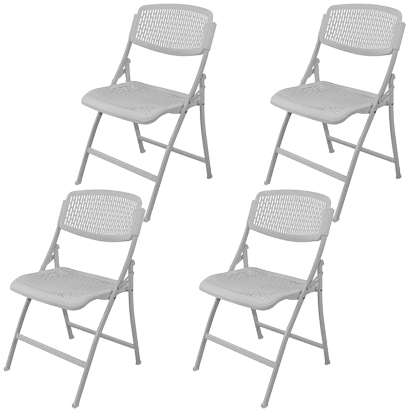 Folding Armless Conference Chair Iron Frame Plastic Back and Seat Chair