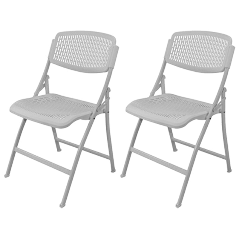 Folding Armless Conference Chair Iron Frame Plastic Back and Seat Chair