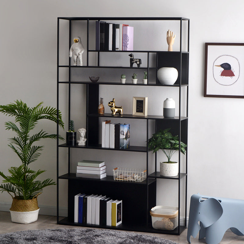 Contemporary Style Bookcase Metal Open Back Bookshelf for Office