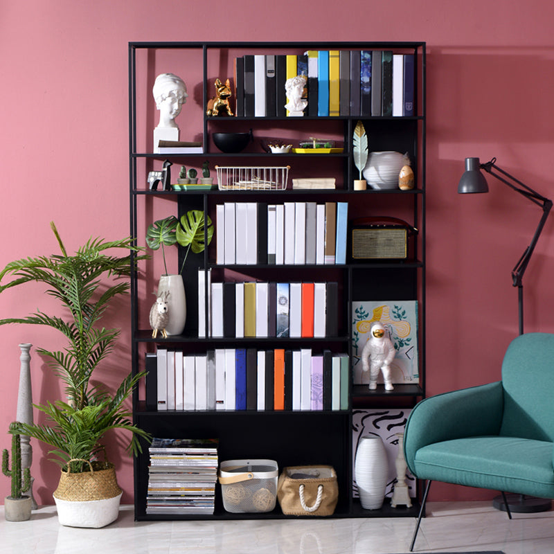 Contemporary Style Bookcase Metal Open Back Bookshelf for Office