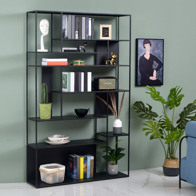 Contemporary Style Bookcase Metal Open Back Bookshelf for Office