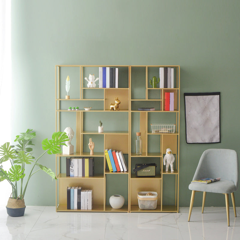 Contemporary Style Bookcase Metal Open Back Bookshelf for Office