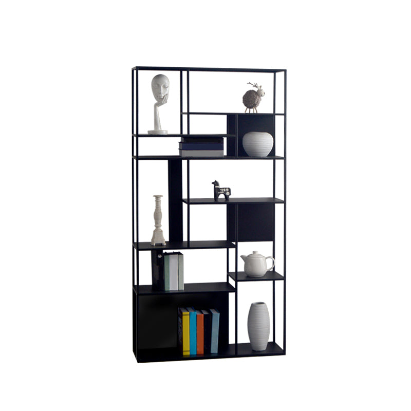 Contemporary Style Bookcase Metal Open Back Bookshelf for Office