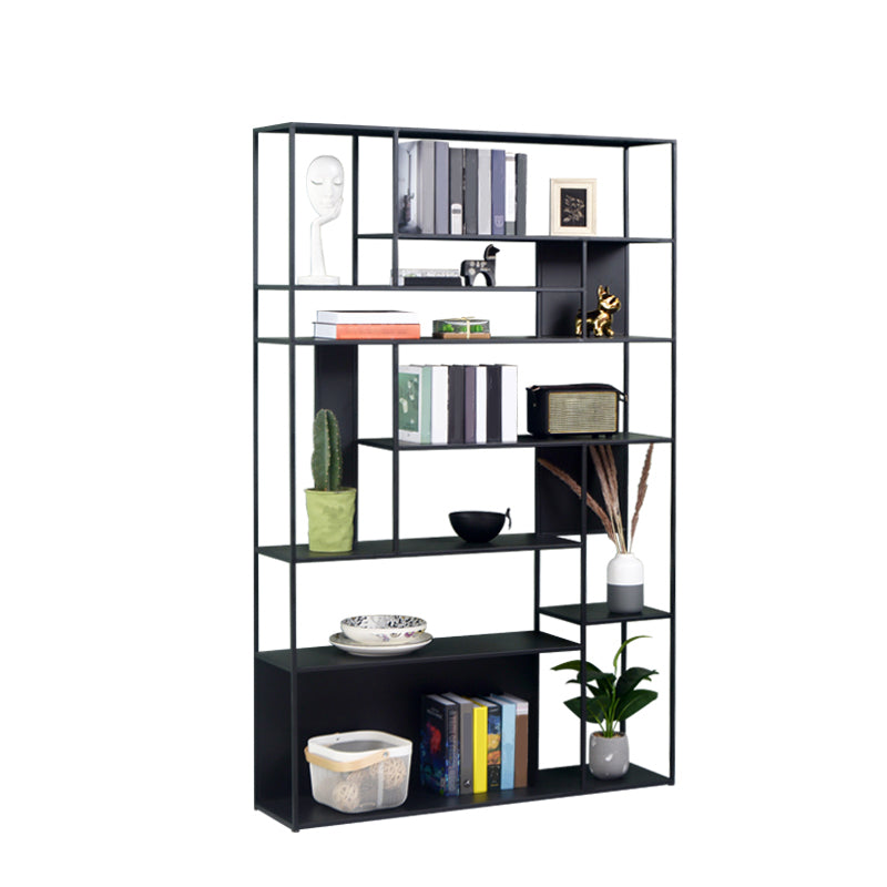 Contemporary Style Bookcase Metal Open Back Bookshelf for Office