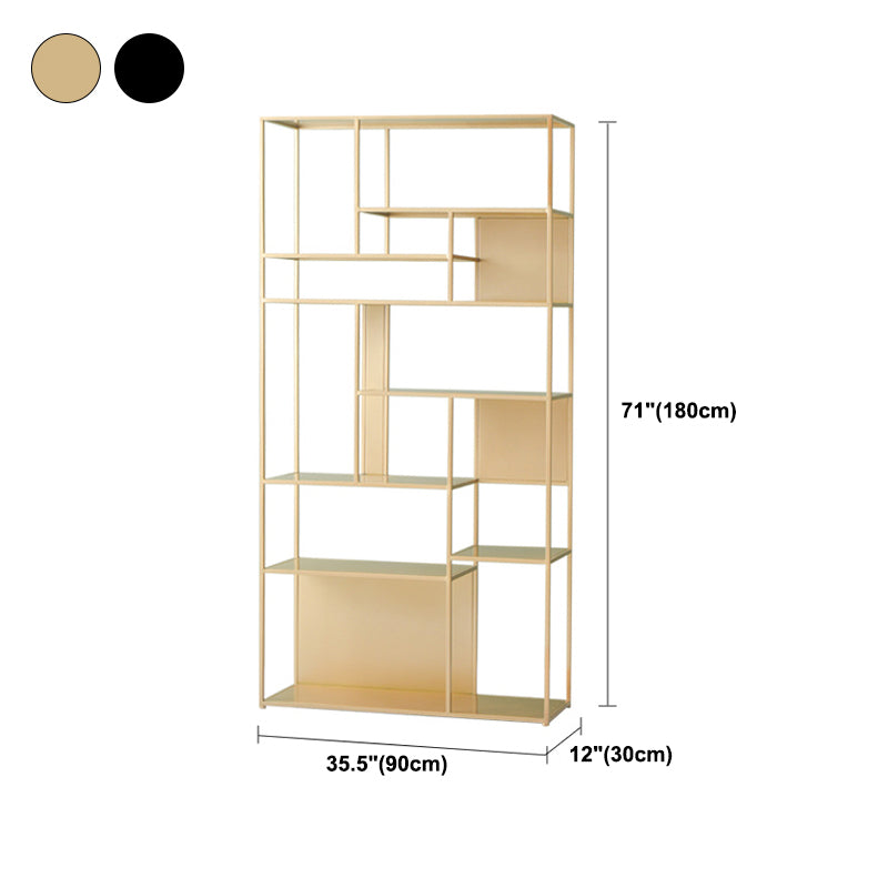 Contemporary Style Bookcase Metal Open Back Bookshelf for Office