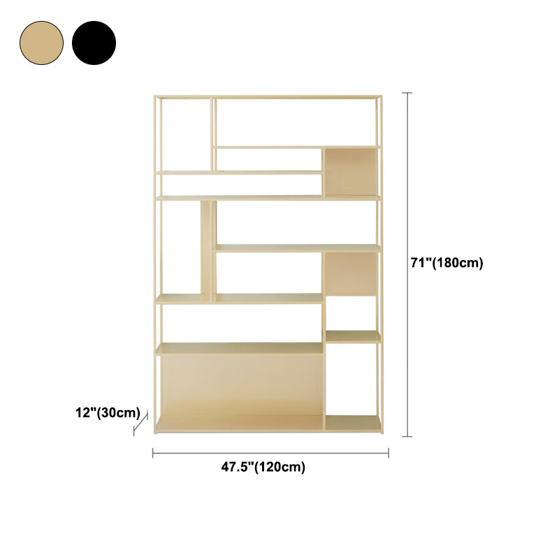 Contemporary Style Bookcase Metal Open Back Bookshelf for Office