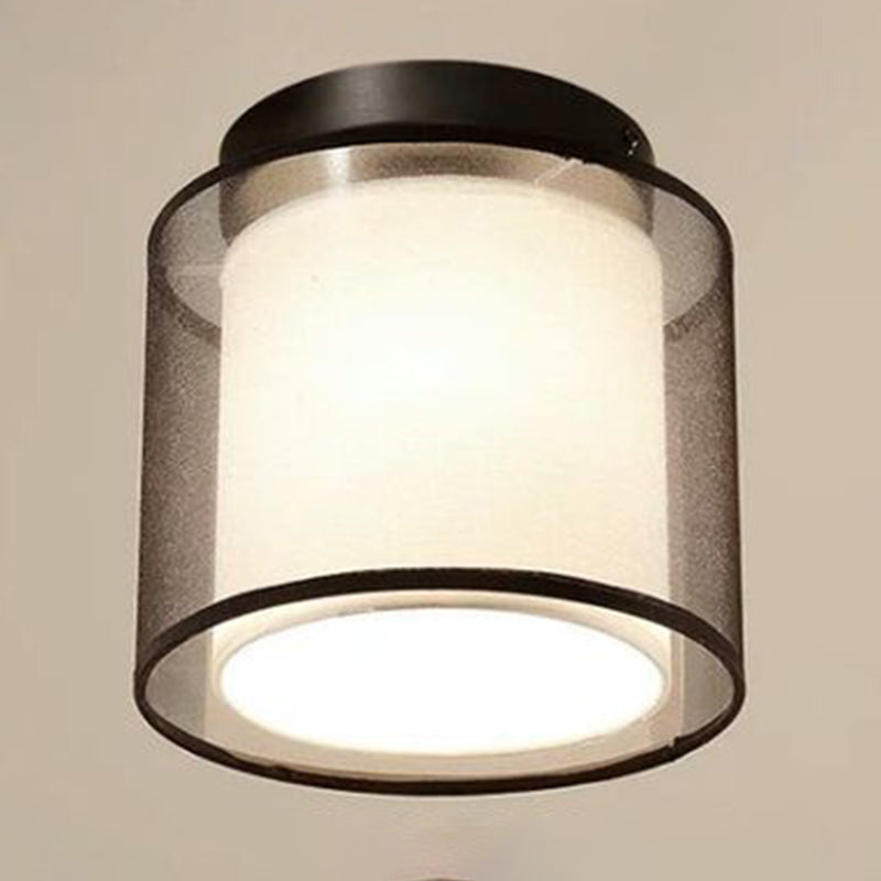 1 Light Ceiling Mount Light American Close to Ceiling Light with Fabric Shade