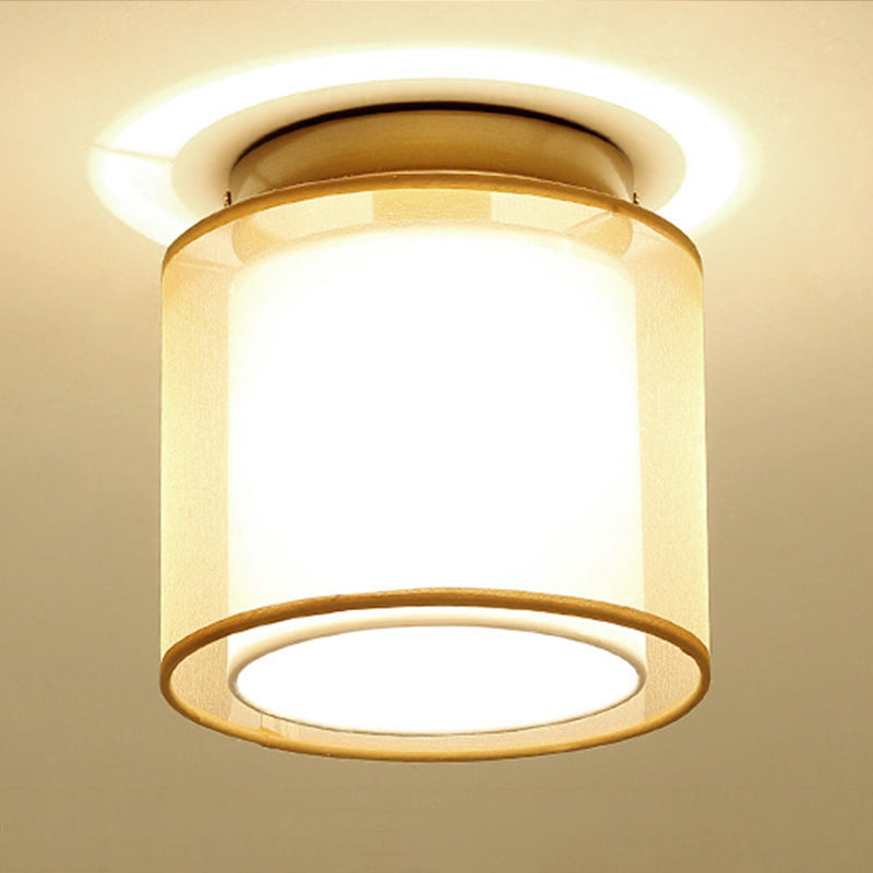 1 Light Ceiling Mount Light American Close to Ceiling Light with Fabric Shade