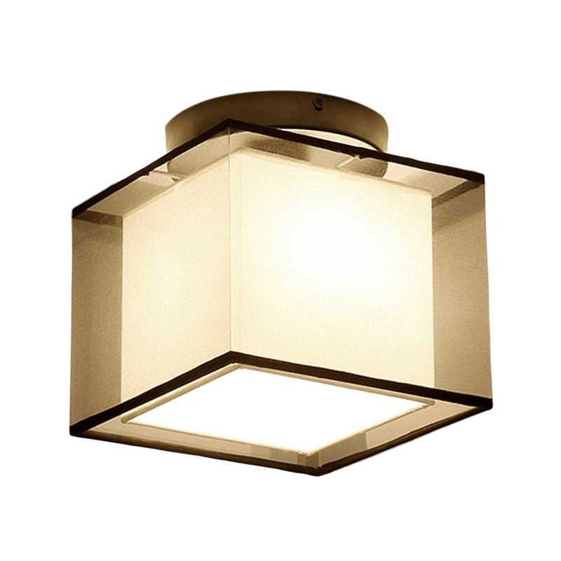 1 Light Ceiling Mount Light American Close to Ceiling Light with Fabric Shade