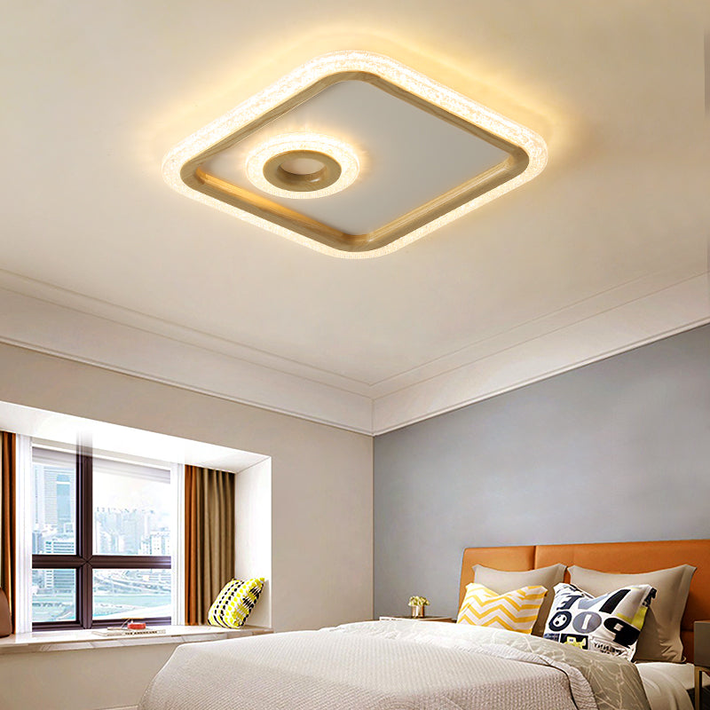 Geometrical Wood Ceiling Light Fixture Modern Style LED Ceiling Flush Mount