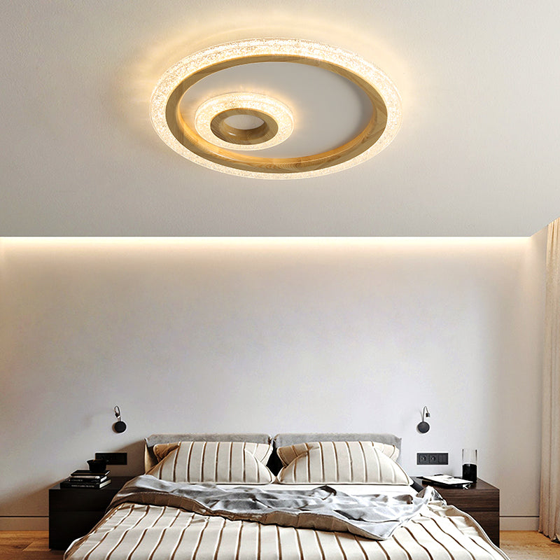 Geometrical Wood Ceiling Light Fixture Modern Style LED Ceiling Flush Mount