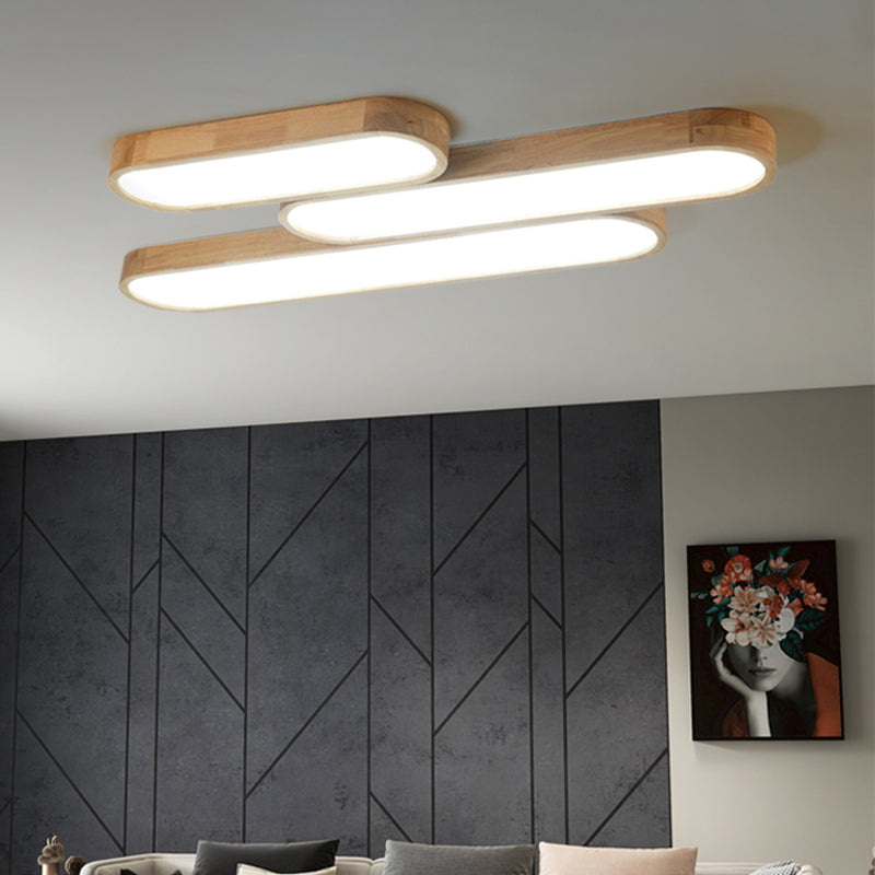 Wooden Ceiling Mount Light Fixture Oval Modern Ceiling Light Fixture