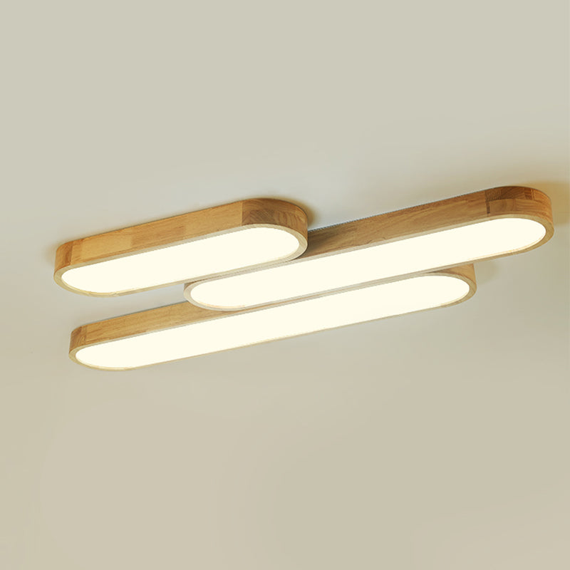 Wooden Ceiling Mount Light Fixture Oval Modern Ceiling Light Fixture