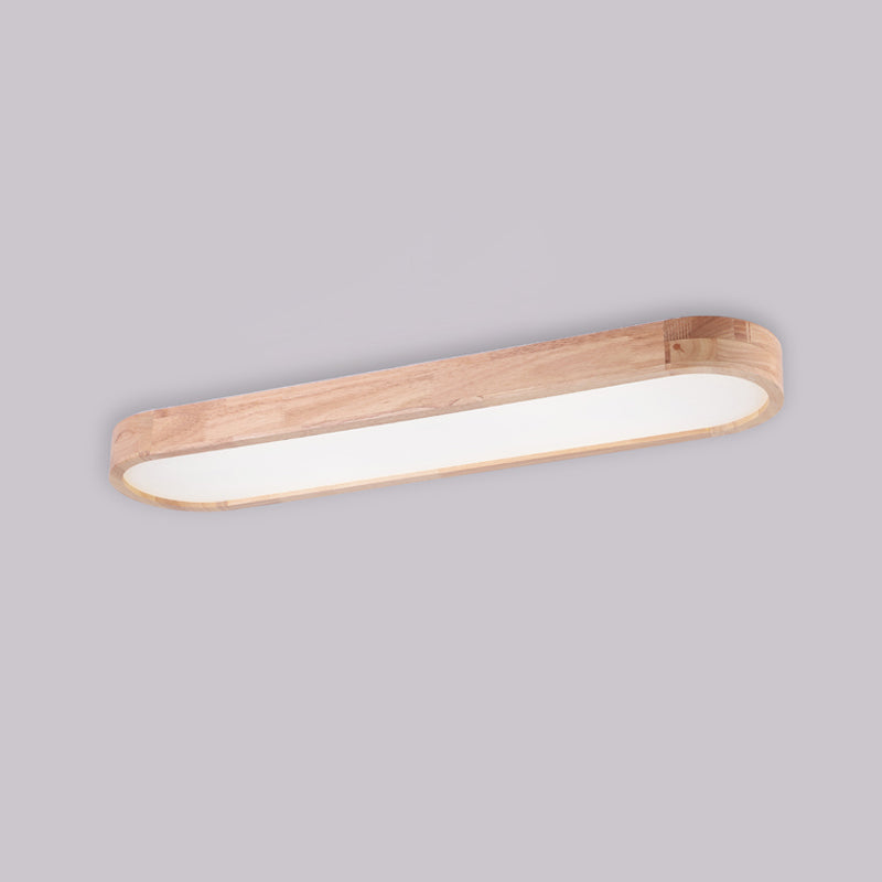 Wooden Ceiling Mount Light Fixture Oval Modern Ceiling Light Fixture