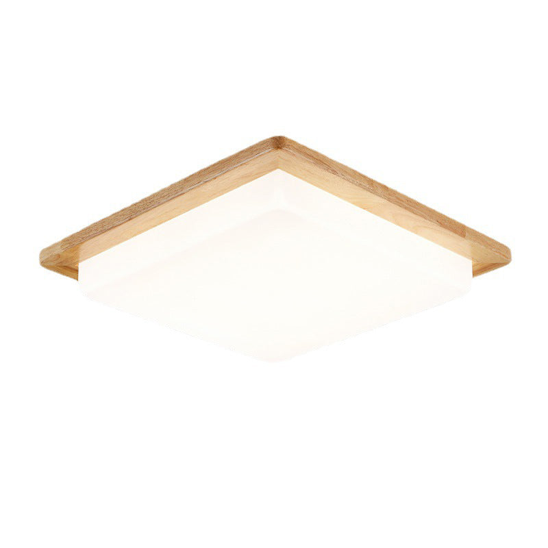 Wood Geometric Shape Flush Mount Modern 1 Light Flush Mount Lighting Fixtures in Brown