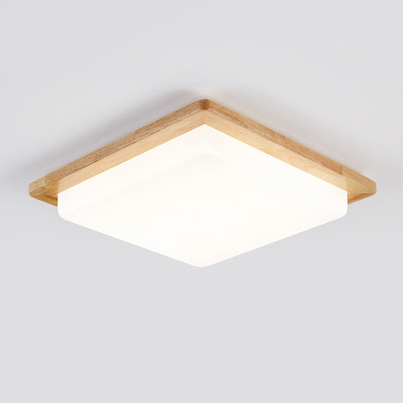 Wood Geometric Shape Flush Mount Modern 1 Light Flush Mount Lighting Fixtures in Brown