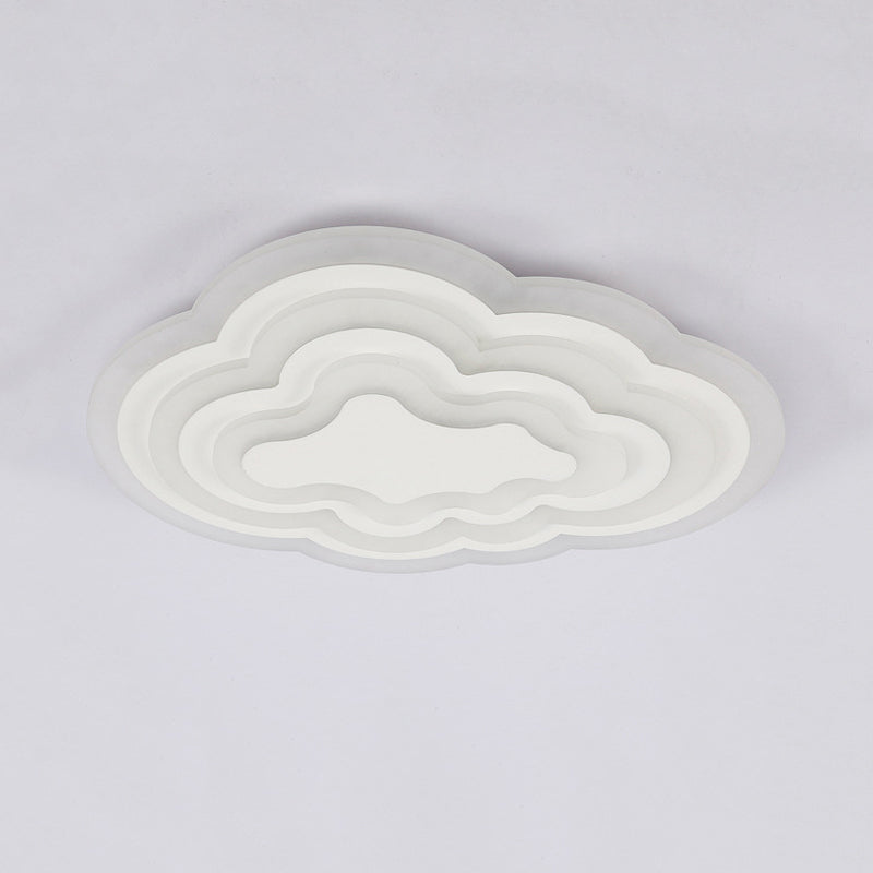 Metal Cloud Shape Flush Mount Modern 1 Light Flush Mount Lighting Fixtures in White