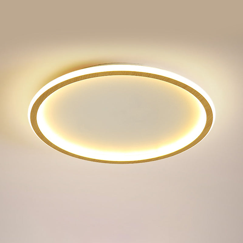 Geometrical Wood Flush Mount Ceiling Light Minimalist LED Flush Mount Lighting