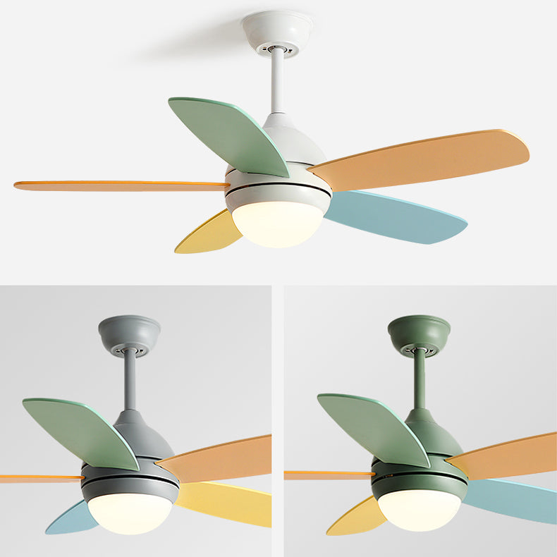 Dome Shape Metal Ceiling Fan Lighting Kids Style 1 Light Ceiling Fan Light