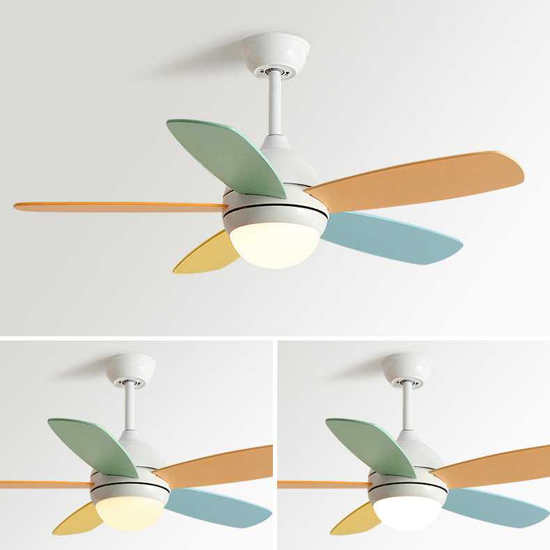 Dome Shape Metal Ceiling Fan Lighting Kids Style 1 Light Ceiling Fan Light