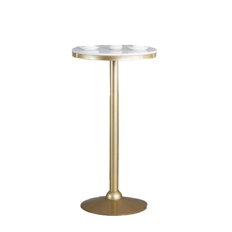 Stone Top Bar Dining Table Traditional Luxury Bar Table with Gold Base