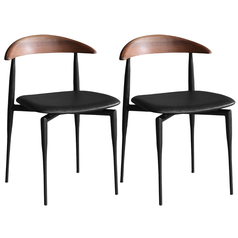 Metal Dining Chairs Contemporary Open Back Dining Side Upholstered Furniture