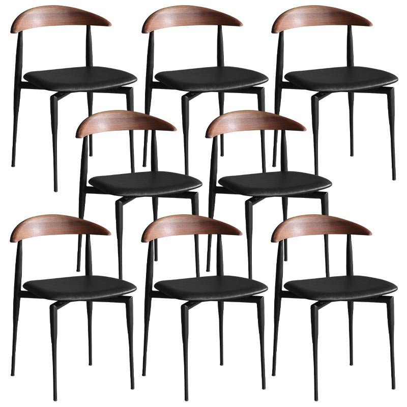 Industrial Dining Side Chair Metal Armless Dining Chair for Restaurant