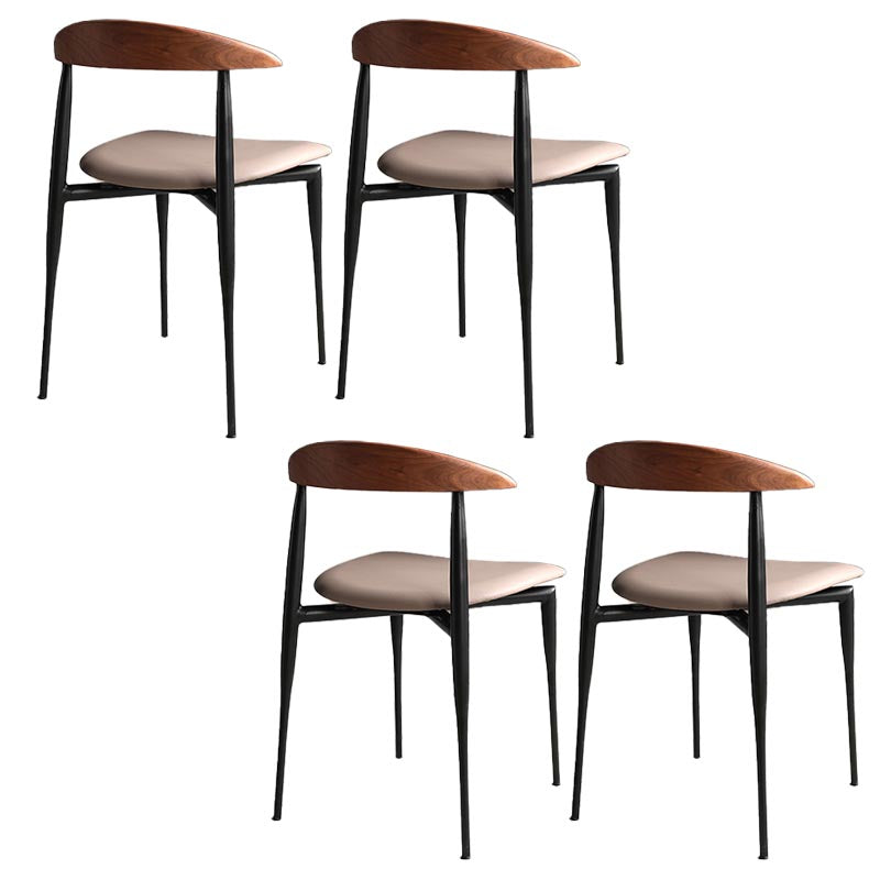 Industrial Dining Side Chair Metal Armless Dining Chair for Restaurant