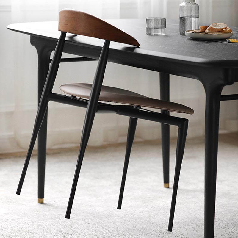 Industrial Dining Side Chair Metal Armless Dining Chair for Restaurant