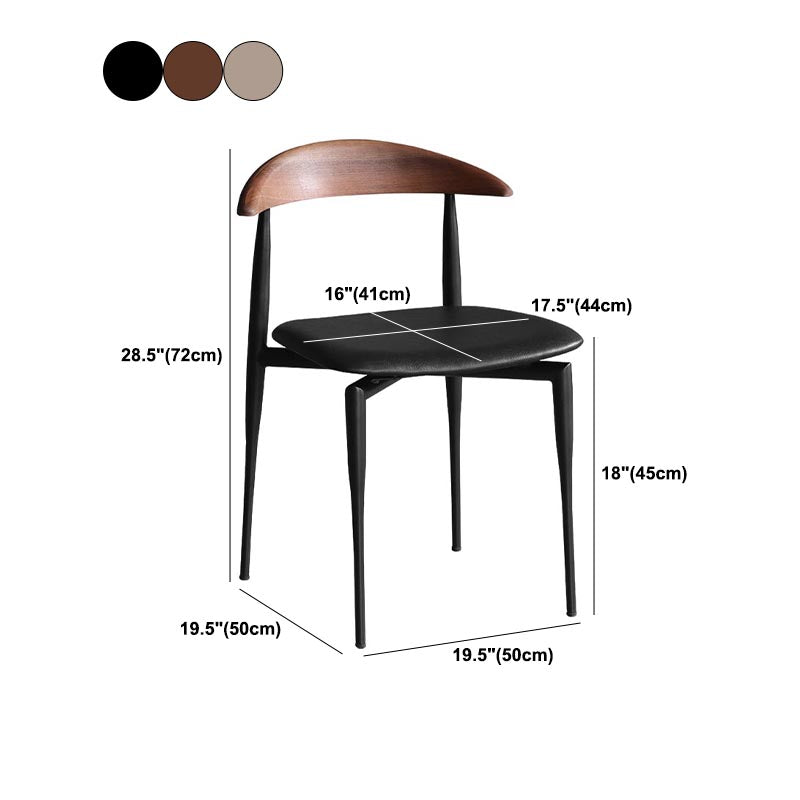 Industrial Dining Side Chair Metal Armless Dining Chair for Restaurant