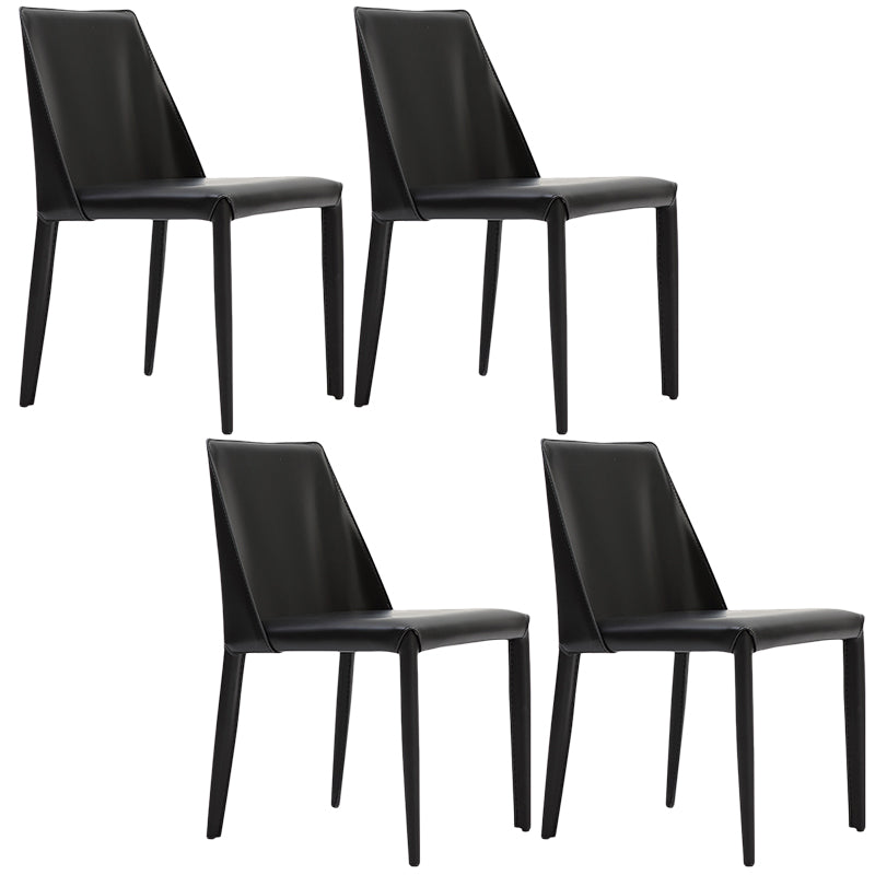 Contemporary Leather Dining Chair Parsons Chair in Matte Finish for Home