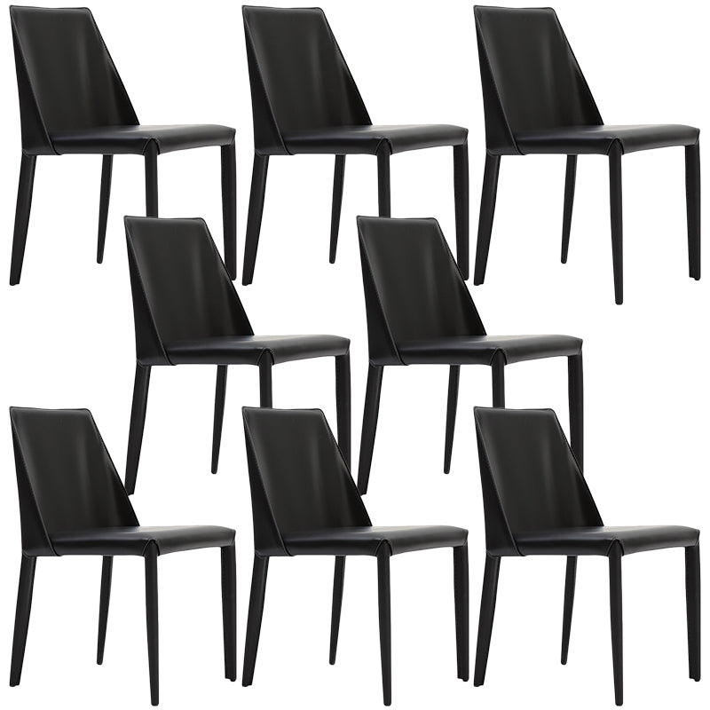 Contemporary Leather Dining Chair Parsons Chair in Matte Finish for Home