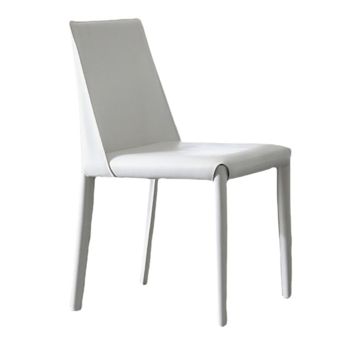 Contemporary Leather Dining Chair Parsons Chair in Matte Finish for Home