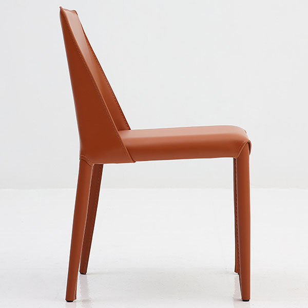 Contemporary Leather Dining Chair Parsons Chair in Matte Finish for Home