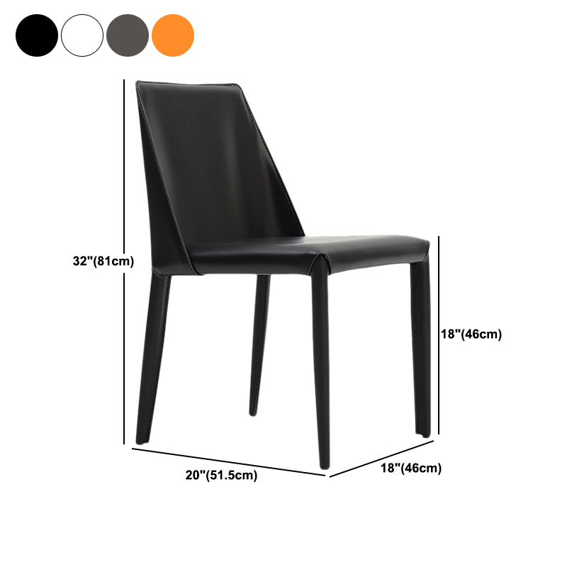 Contemporary Leather Dining Chair Parsons Chair in Matte Finish for Home