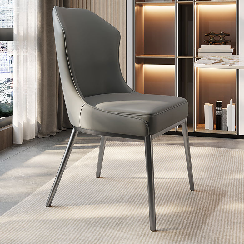 Contemporary Metal Chair Wingback Side Furniture in Matte Finish for Indoor