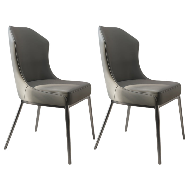 Contemporary Metal Chair Wingback Side Furniture in Matte Finish for Indoor