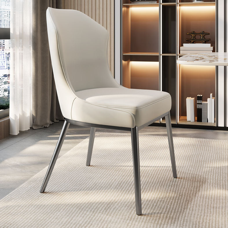 Contemporary Metal Chair Wingback Side Furniture in Matte Finish for Indoor