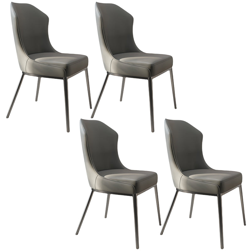 Contemporary Metal Chair Wingback Side Furniture in Matte Finish for Indoor