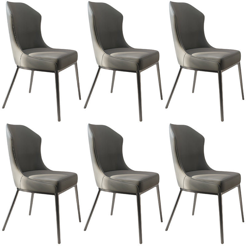 Contemporary Metal Chair Wingback Side Furniture in Matte Finish for Indoor