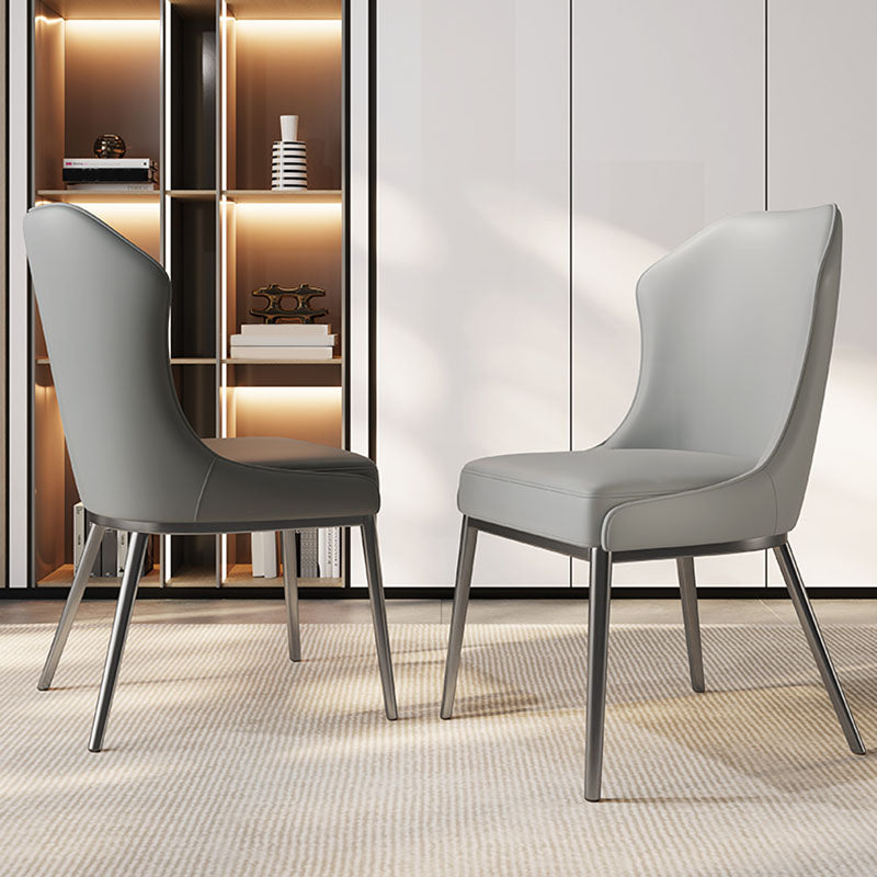 Contemporary Metal Chair Wingback Side Furniture in Matte Finish for Indoor