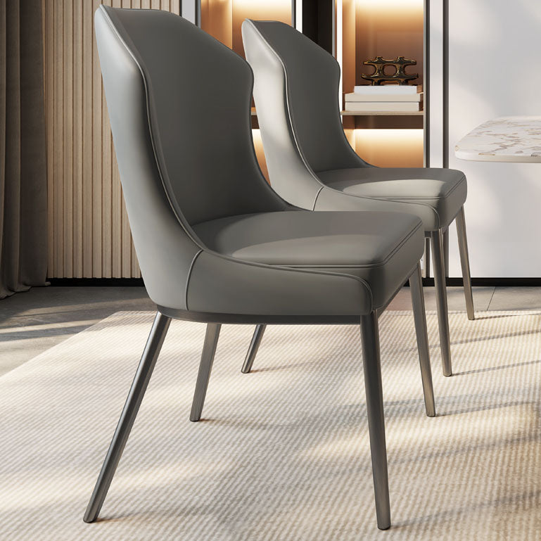 Contemporary Metal Chair Wingback Side Furniture in Matte Finish for Indoor