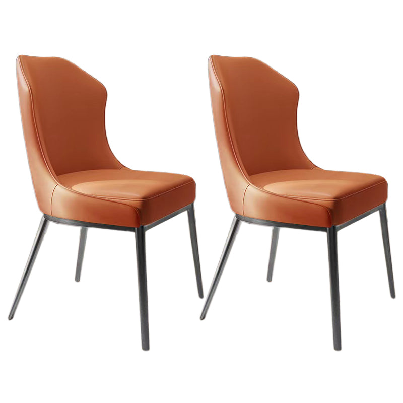 Contemporary Metal Chair Wingback Side Furniture in Matte Finish for Indoor