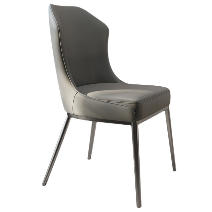 Contemporary Metal Chair Wingback Side Furniture in Matte Finish for Indoor