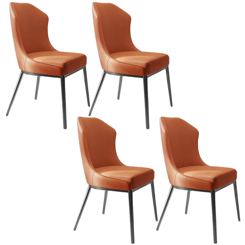 Contemporary Metal Chair Wingback Side Furniture in Matte Finish for Indoor